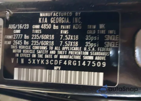 2024 Kia Sportage Ex z USA, uszkodzony, nr VIN 5XYK3CDF4RG147509